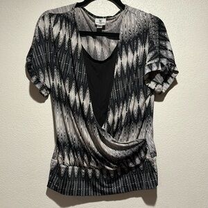 Worthington faux wrap blouse